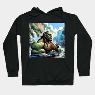 Bathing Orc Muscular Bara Art Hoodie